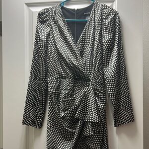 Express Black and White Geometric Dress